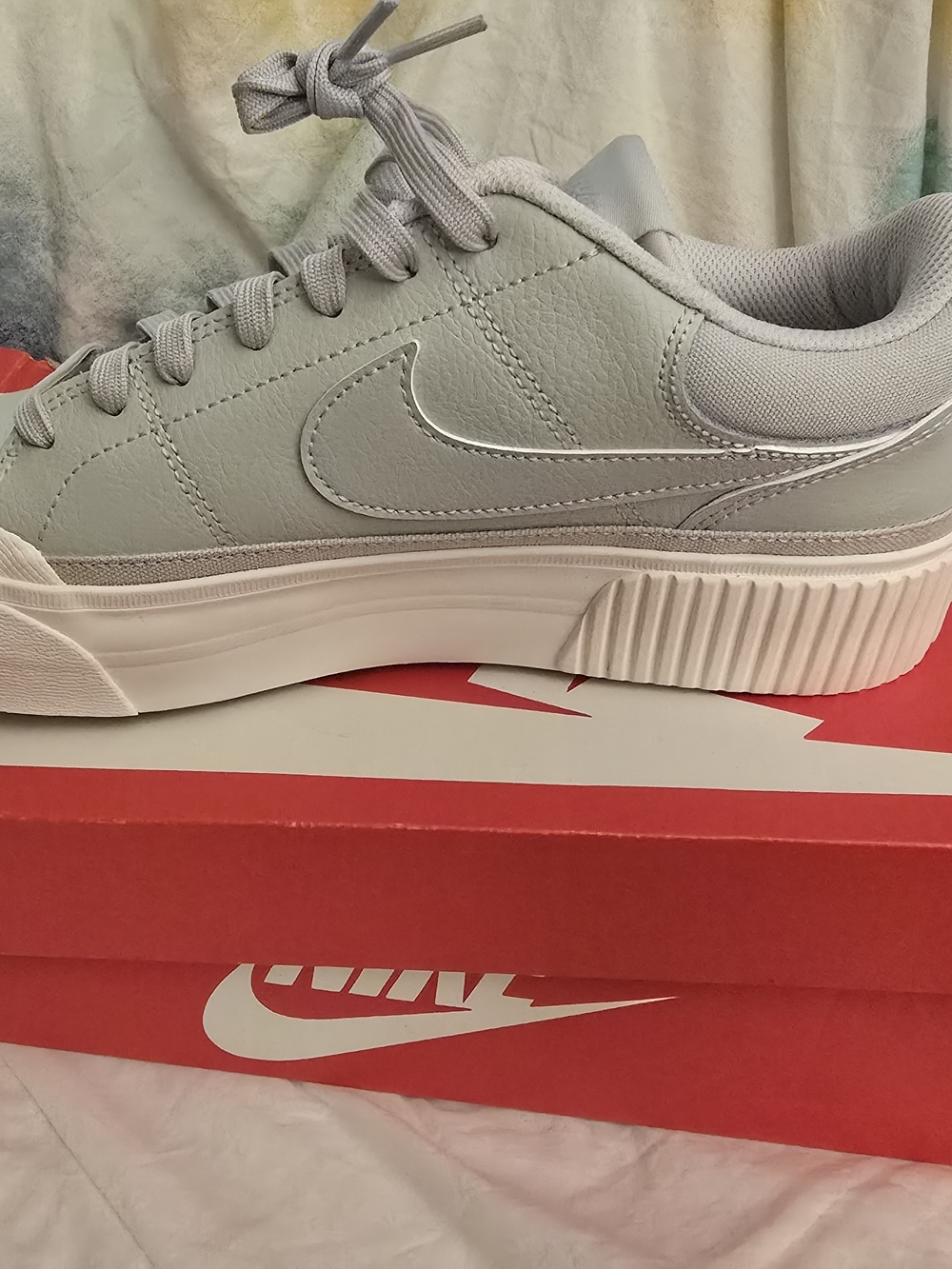 Nike Women’s Court Legacy Lift  Platform Sneaker Light Silver